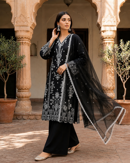 Embroidered 3 Piece Lawn Cotton Dress – 6258