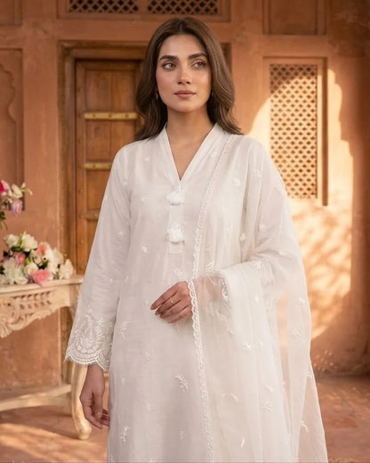 Embroidered 3pc dress – 6256